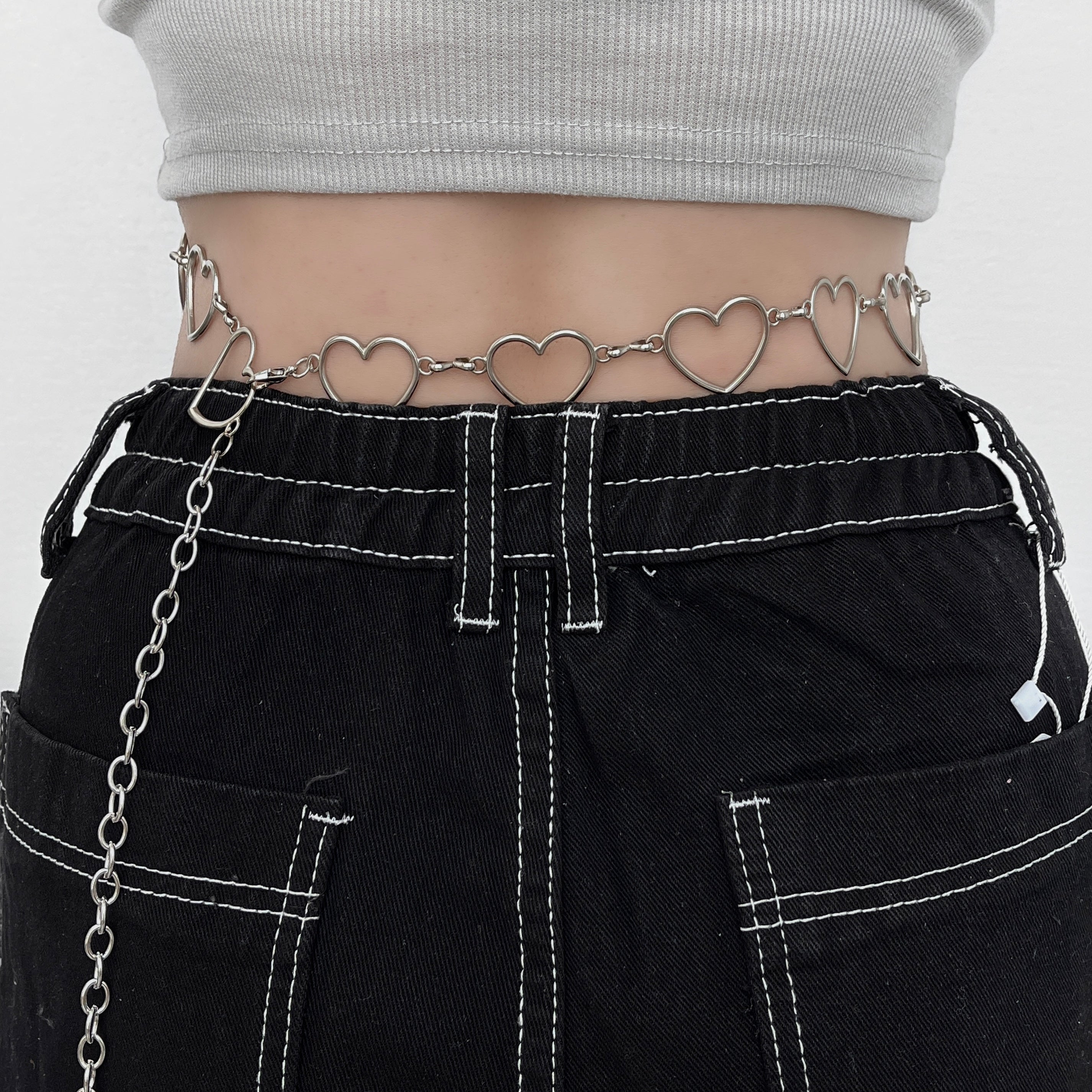Hearts hollow out waist chain