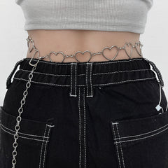 Hearts hollow out waist chain