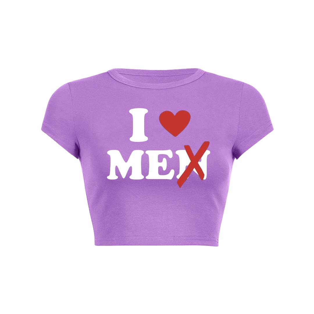 Love Me Not Men Y2K Baby Tee Crop Top