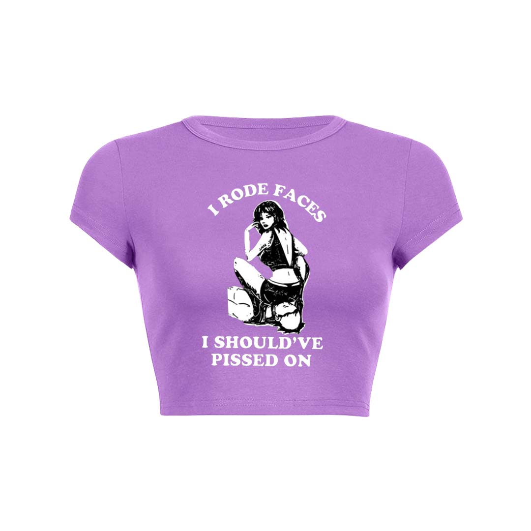 I Rode Faces Y2K Baby Tee Crop Top