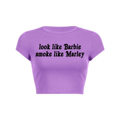 Smoke Like Marley Y2K Baby Tee Crop Top