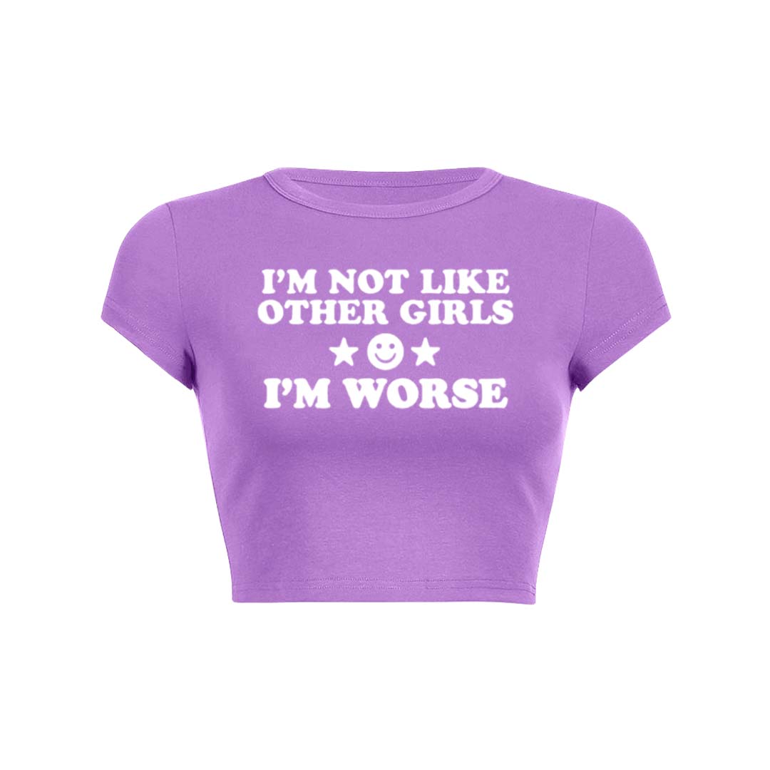 Im Worse Y2K Baby Tee Crop Top