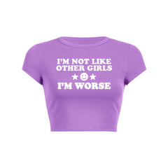 Im Worse Y2K Baby Tee Crop Top