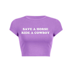 Save A Horse Y2K Baby Tee Crop Top