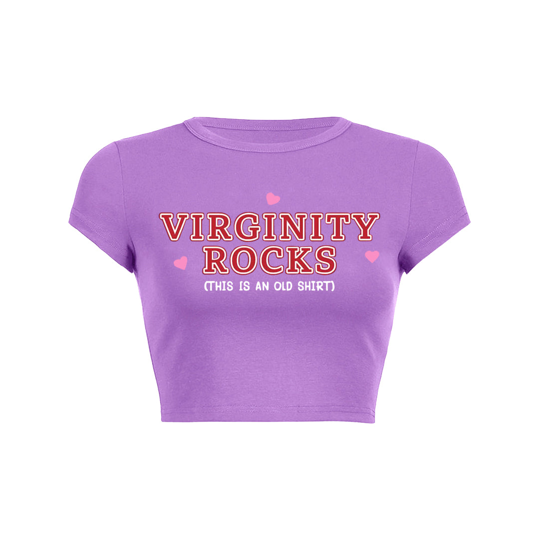 Virginity Rocks Y2K Baby Tee