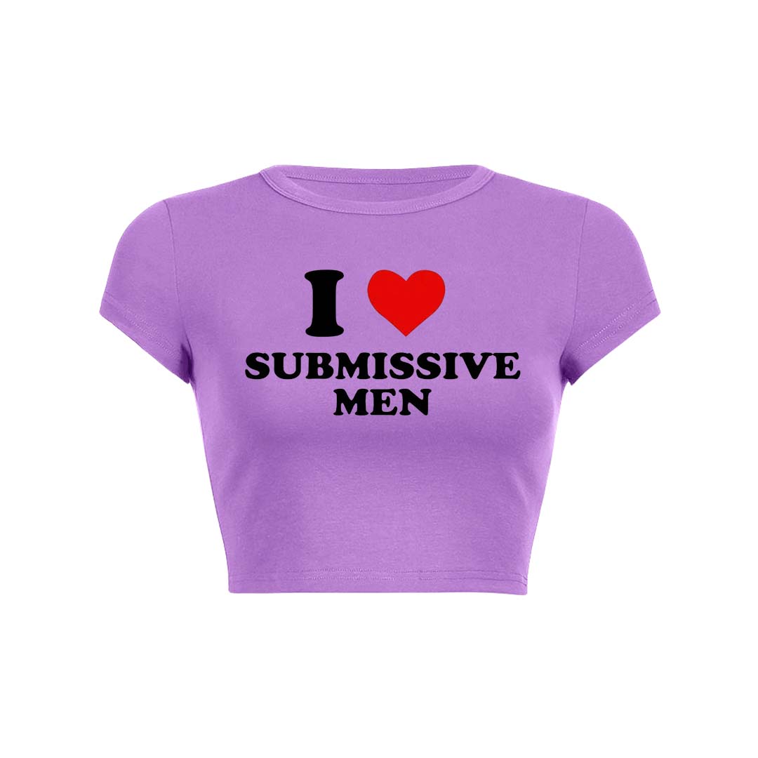 I Love S Men Y2K Baby Tee Crop Top