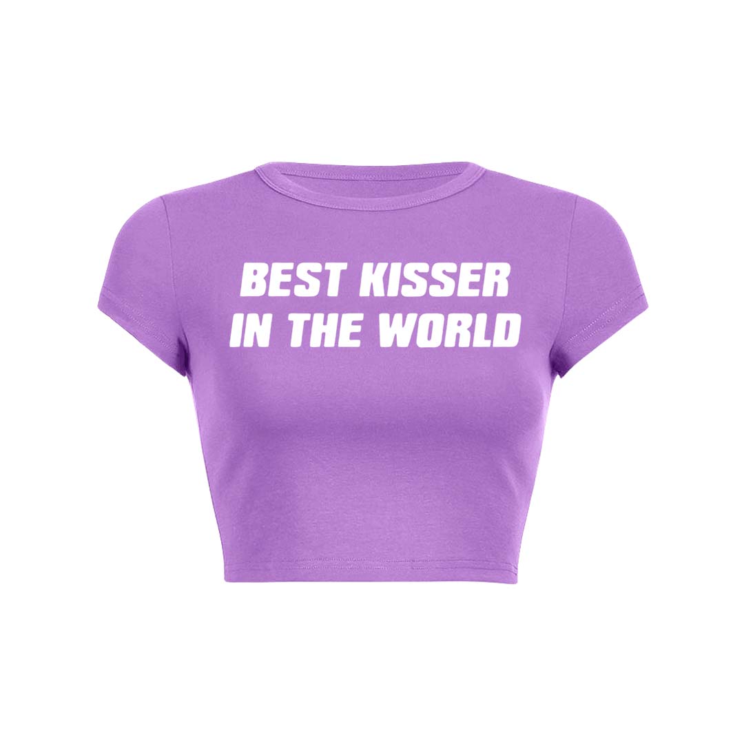 Best Kisser In The World Y2K Baby Tee Crop Top