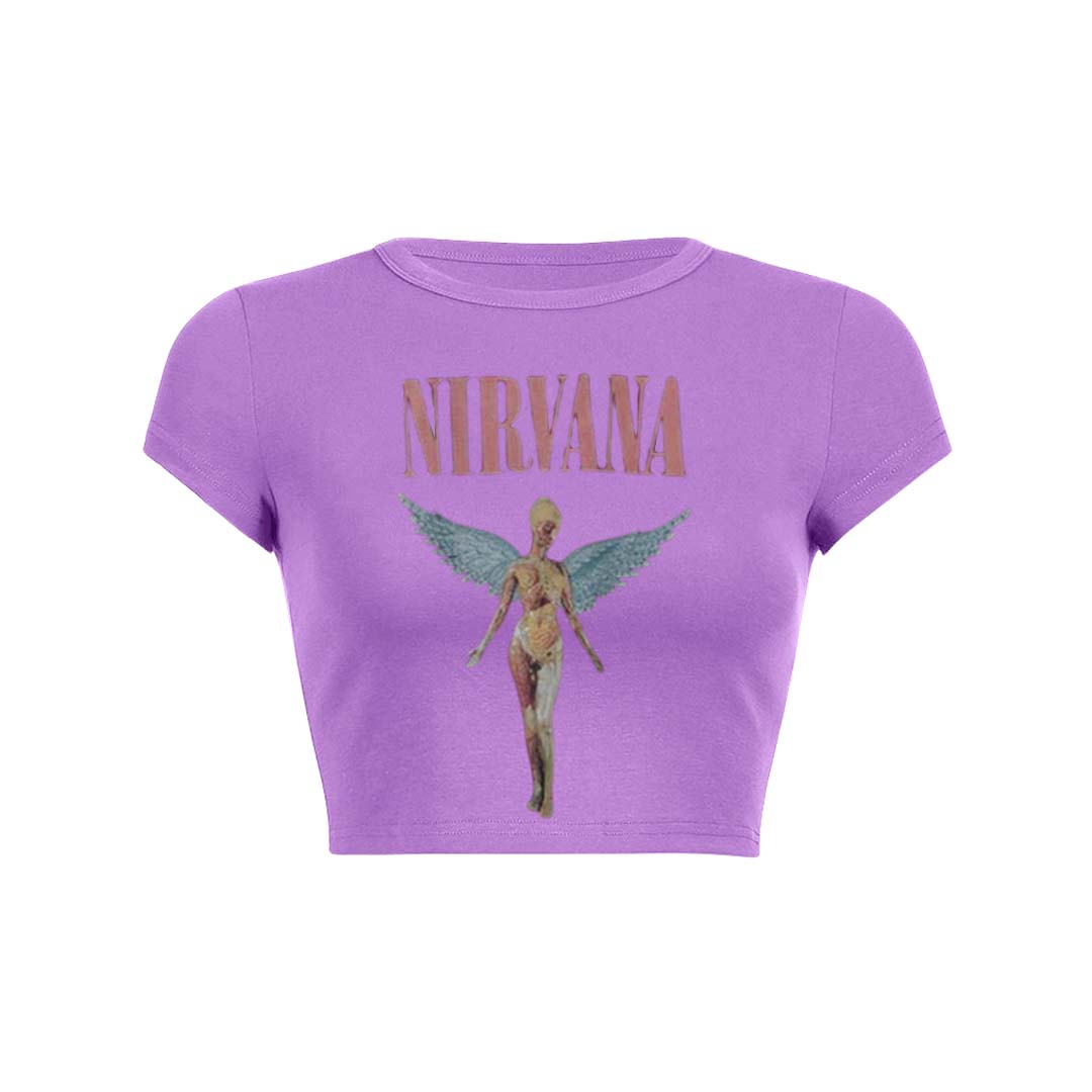 Nirxxxxa Angle Print Round Neck T Shirt