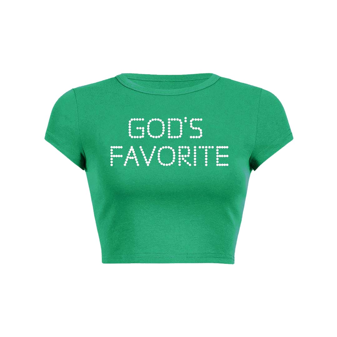 Gods Favorite Y2K Baby Tee Crop Top