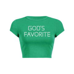 Gods Favorite Y2K Baby Tee Crop Top