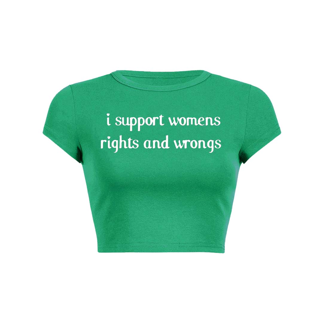 I Support Women Y2K Baby Tee Crop Top