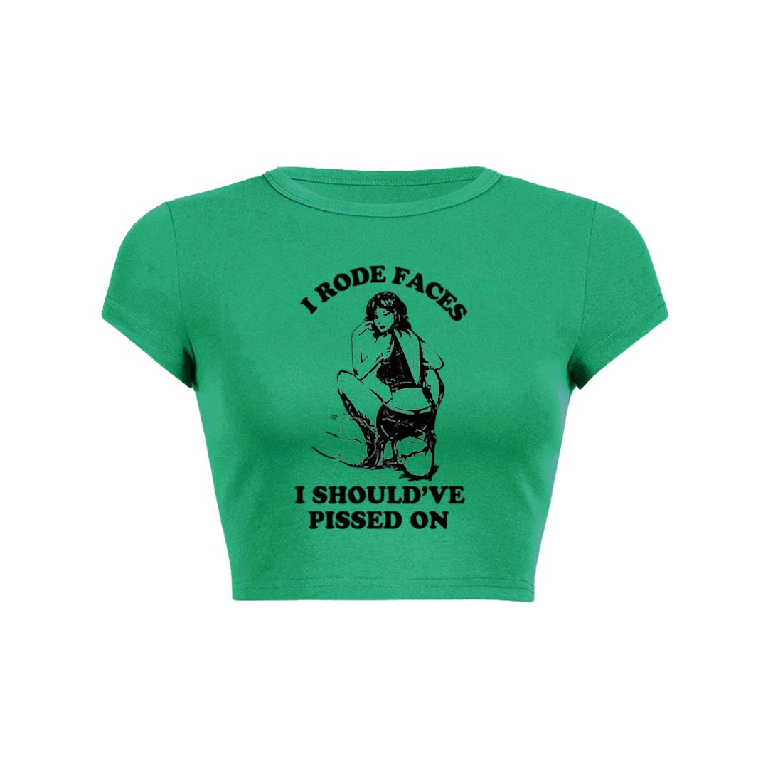 I Rode Faces Y2K Baby Tee Crop Top