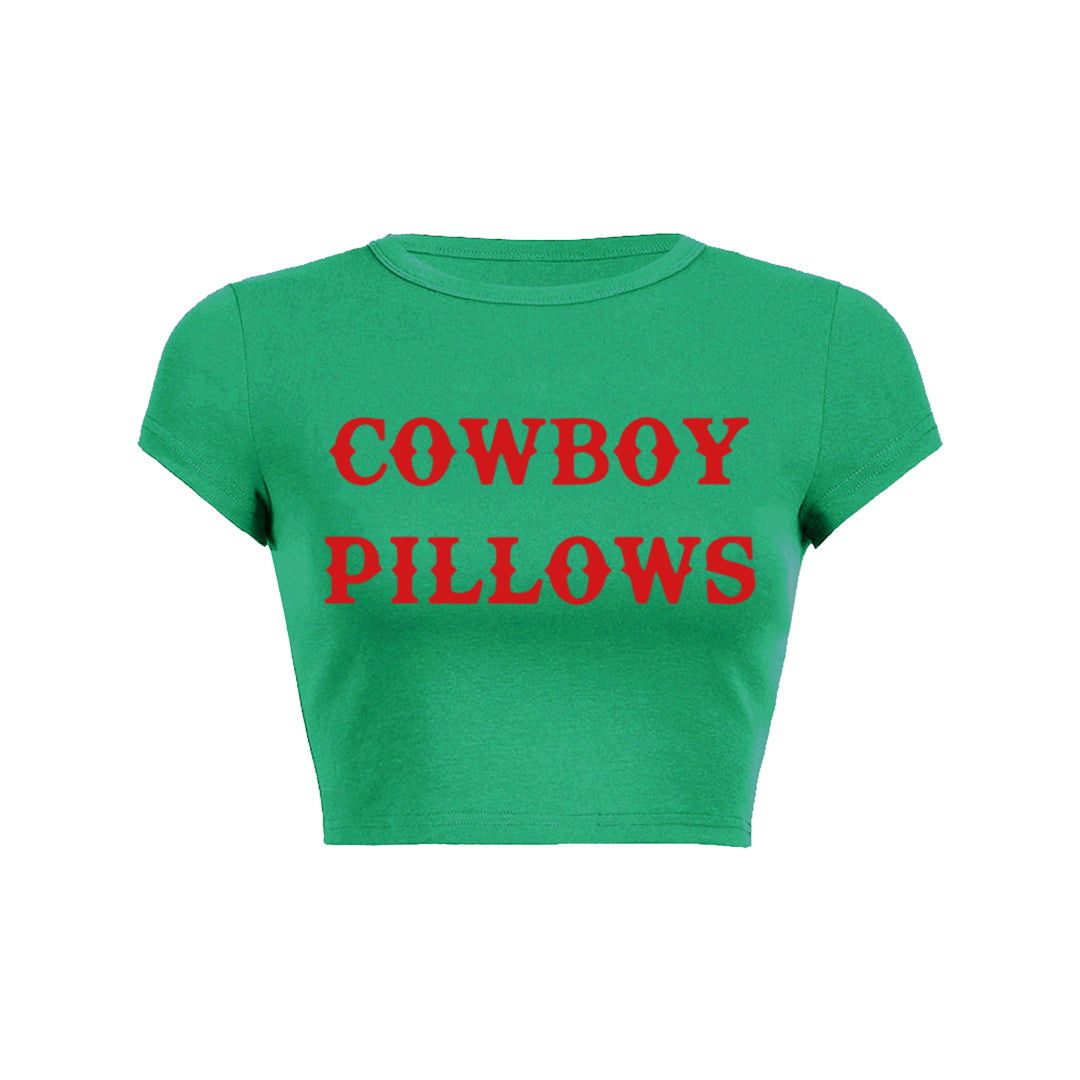 Cowboy Pillows Y2K Crop Top Tee Shirt