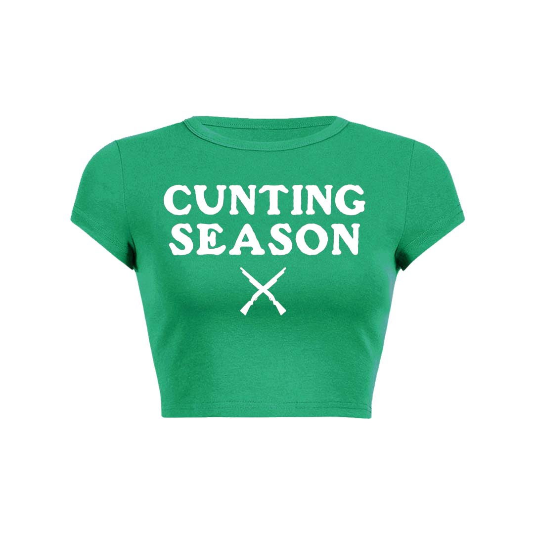 Cunting Season Y2K Baby Tee Crop Top
