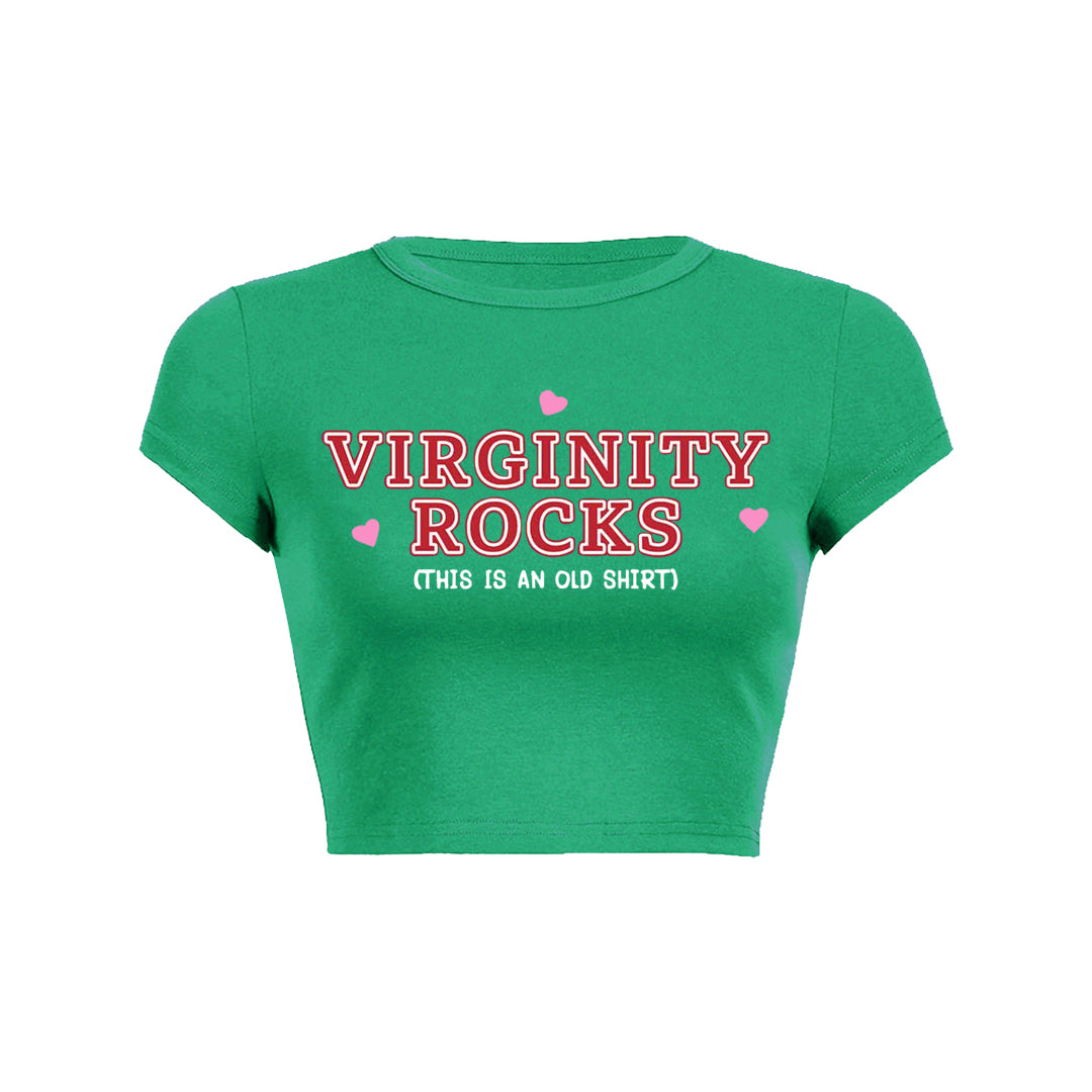 Virginity Rocks Y2K Baby Tee