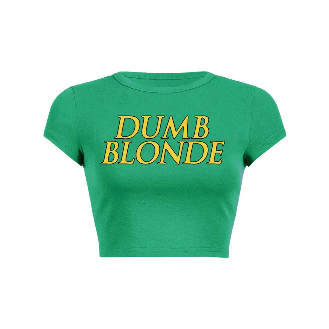 Dumb Blonde Y2K Baby Tee Crop Top