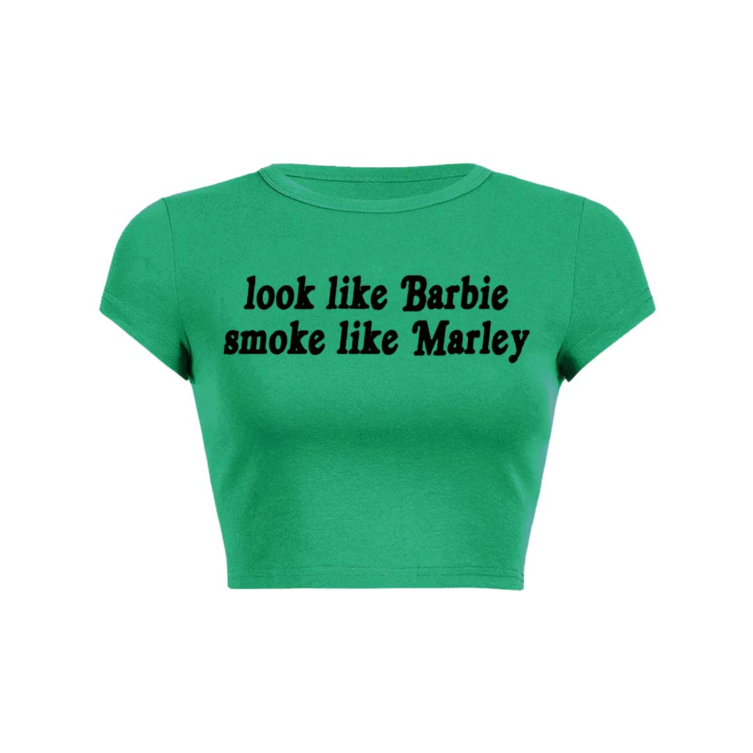 Smoke Like Marley Y2K Baby Tee Crop Top