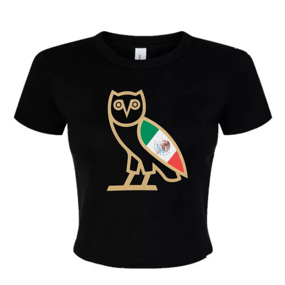 Mexico Owl Emblem Crop Top