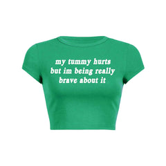 Im Being Really Brave About It Y2K Baby Tee Crop Top