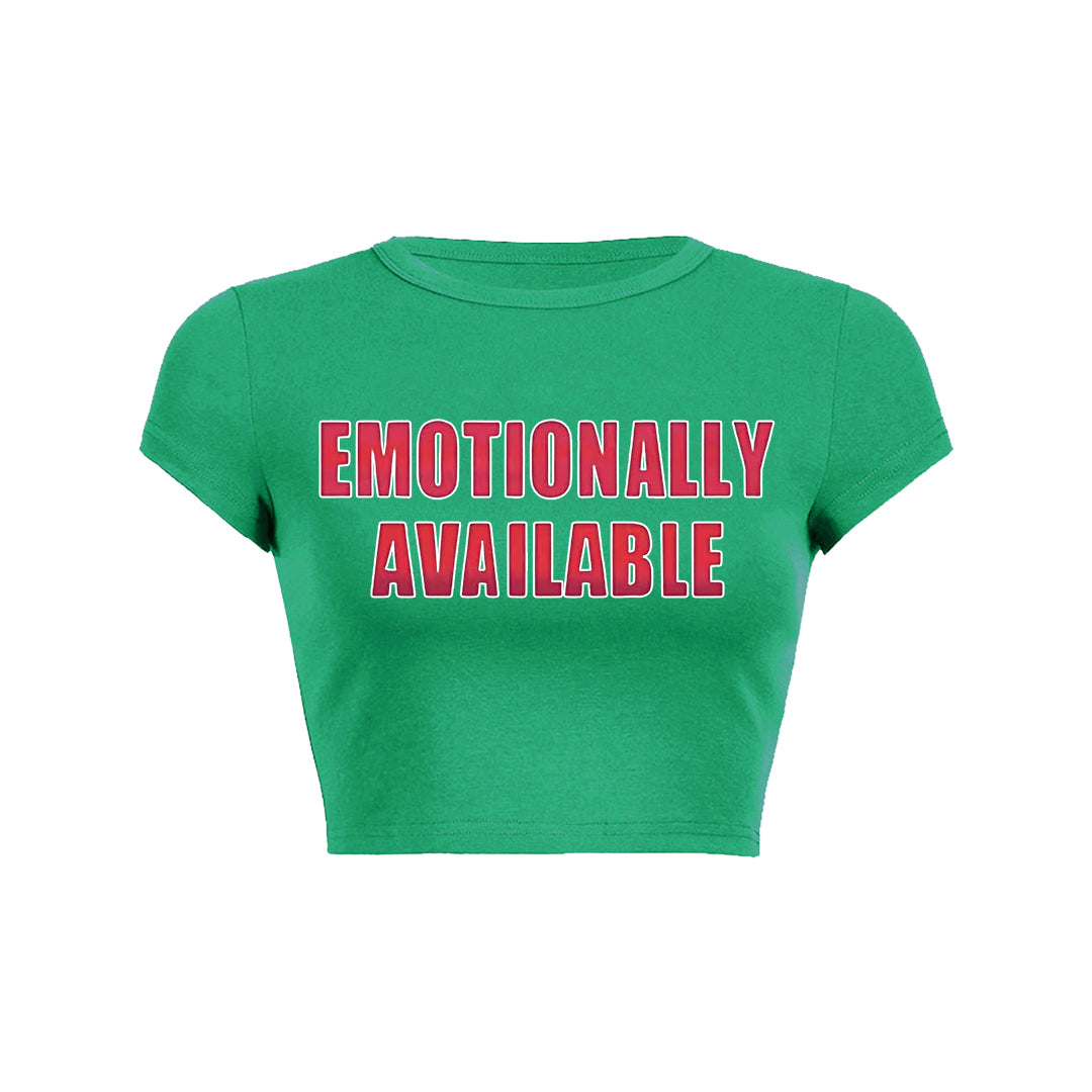 Emotionally Available Y2K Baby Tee