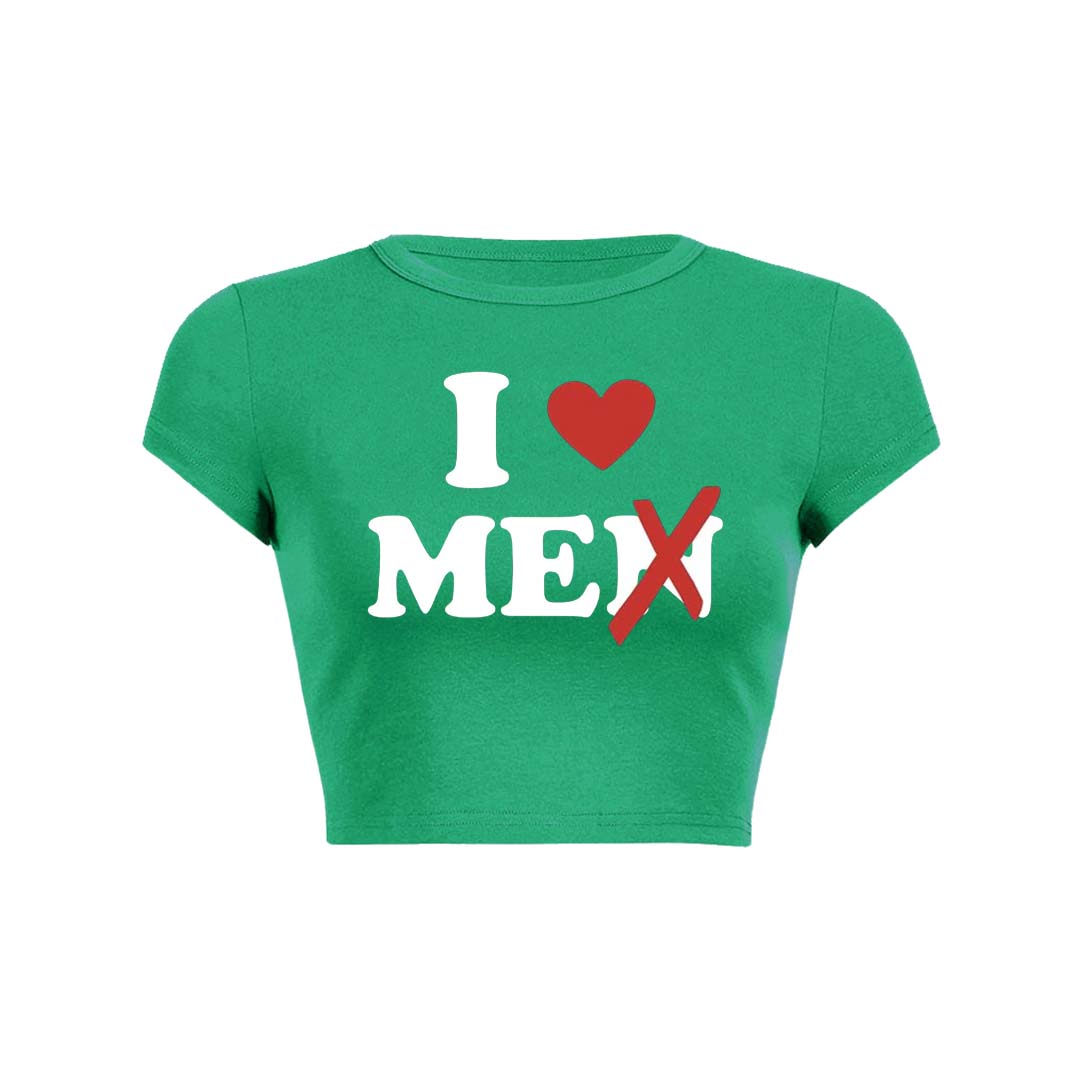 Love Me Not Men Y2K Baby Tee Crop Top
