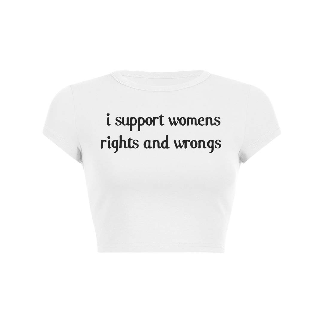 I Support Women Y2K Baby Tee Crop Top