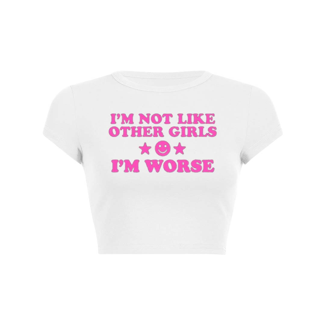 Im Worse Y2K Baby Tee Crop Top
