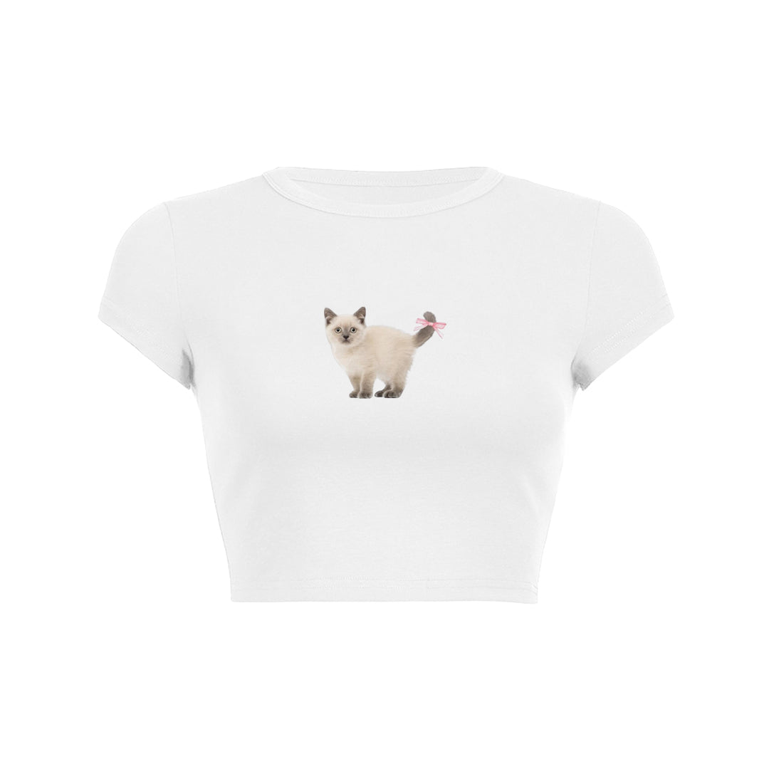 Kitten baby tee 90s 2000s y2k fashion