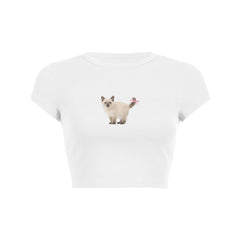 Kitten baby tee 90s 2000s y2k fashion