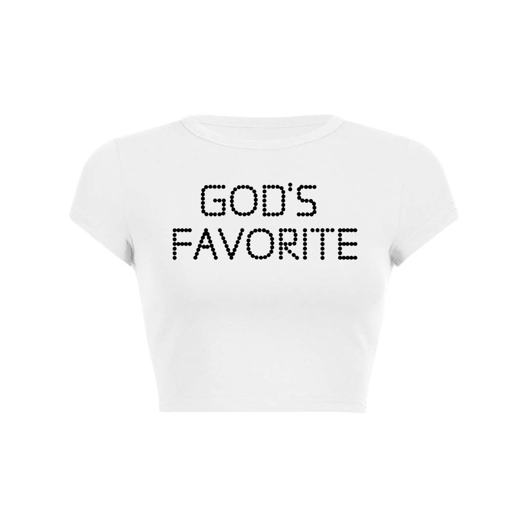 Gods Favorite Y2K Baby Tee Crop Top