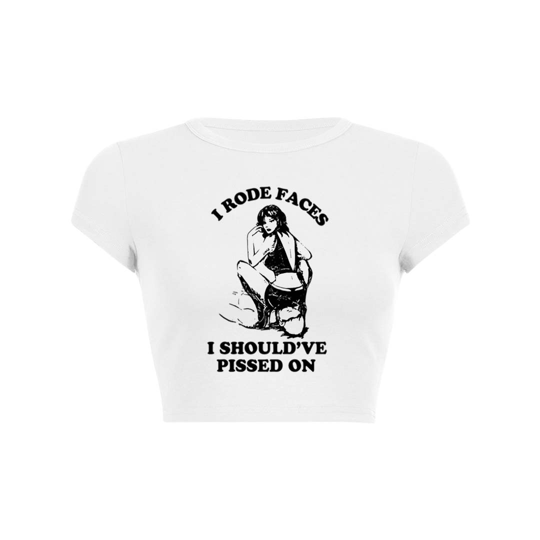 I Rode Faces Y2K Baby Tee Crop Top