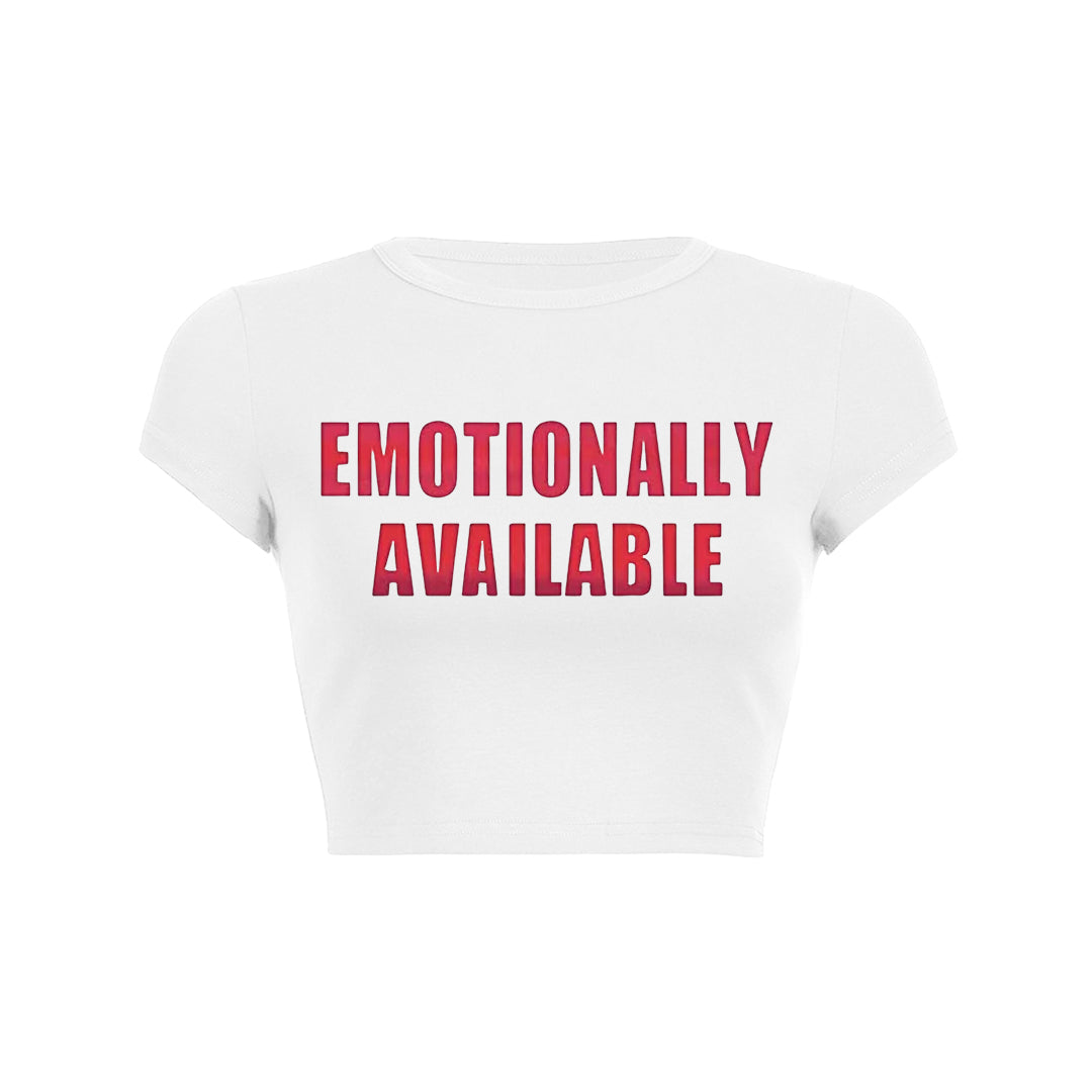 Emotionally Available Y2K Baby Tee