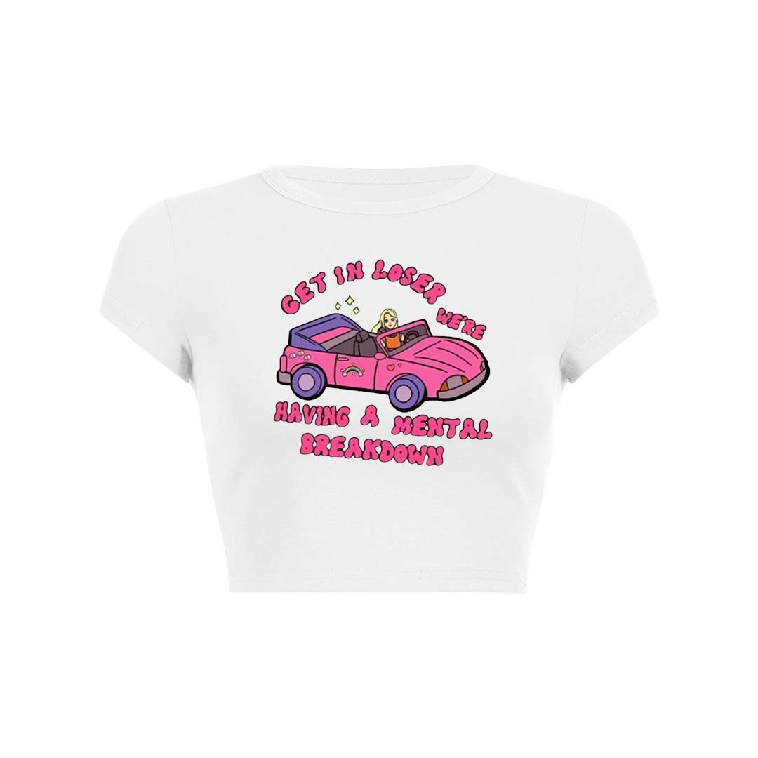 Get In Y2K Baby Tee Crop Top