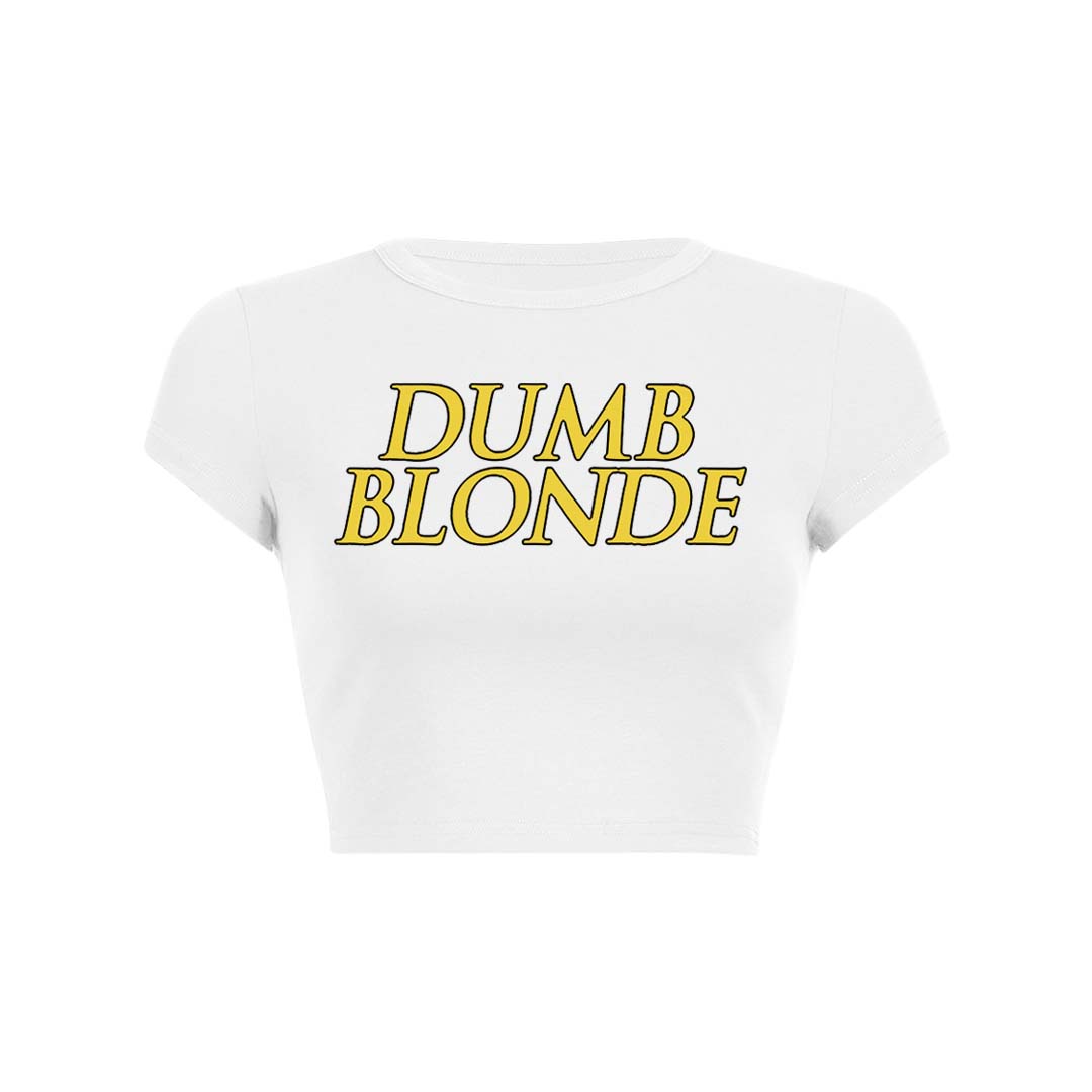Dumb Blonde Y2K Baby Tee Crop Top