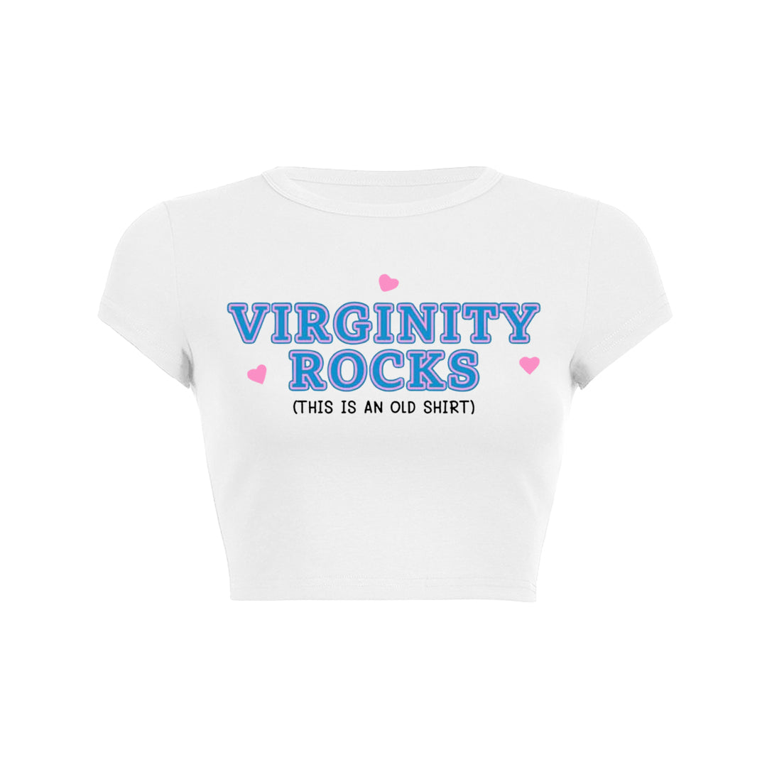 Virginity Rocks Y2K Baby Tee