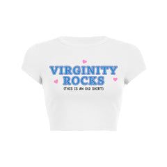 Virginity Rocks Y2K Baby Tee