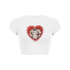 Valentines day cat lover heart graphic