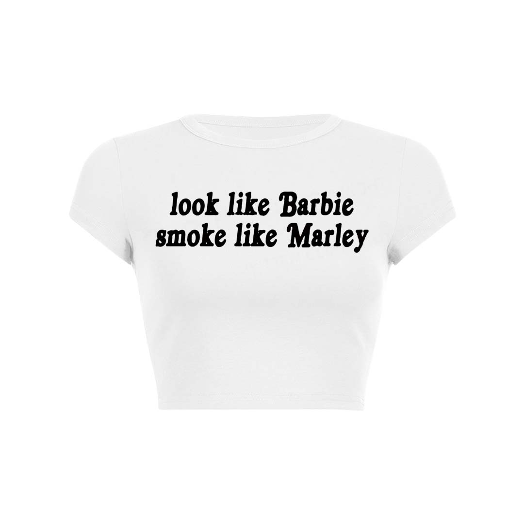 Smoke Like Marley Y2K Baby Tee Crop Top