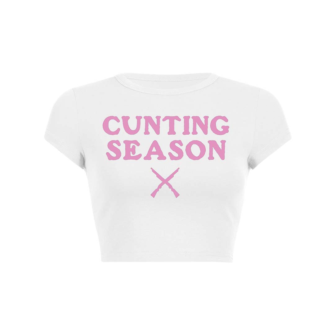Cunting Season Y2K Baby Tee Crop Top