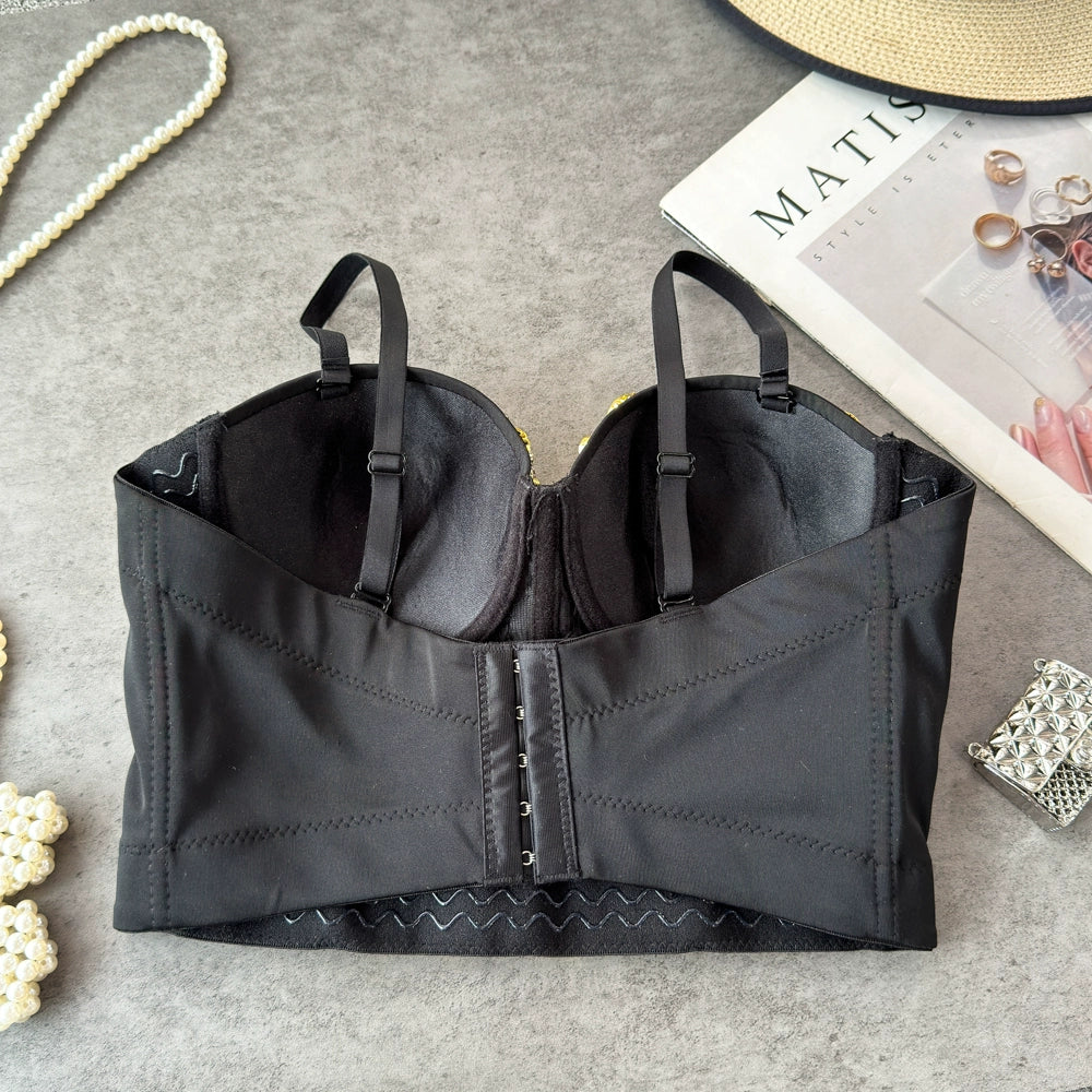 Sweetheart neck beaded padded cami top