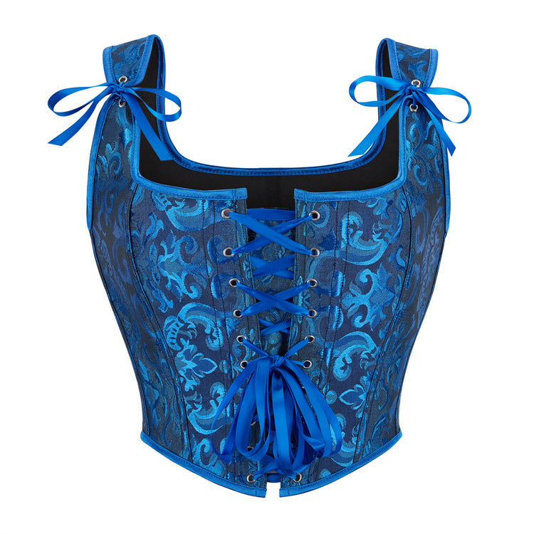 Lace up adjustable bustier contrast cami top