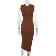 Halter hollow out o ring ruched maxi dress