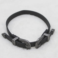PU leather buckle adjustable choker necklace