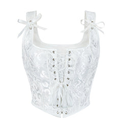 Lace up adjustable bustier contrast cami top