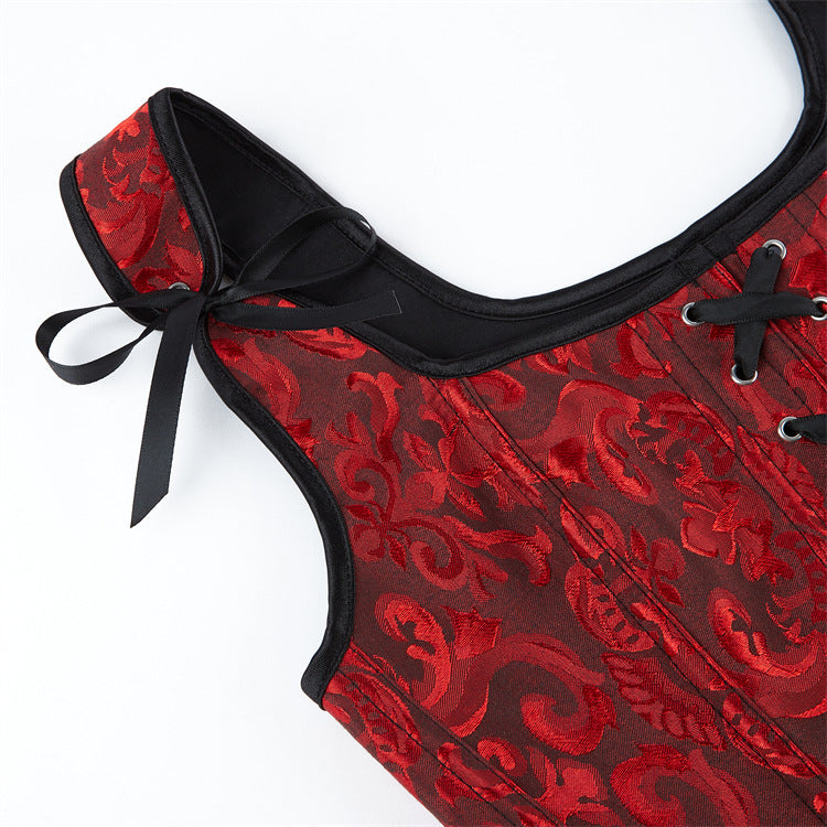 Lace up adjustable bustier contrast cami top