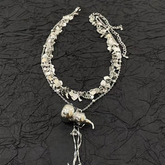 Gourd pendant glitter metal chain 2 pcs choker necklace