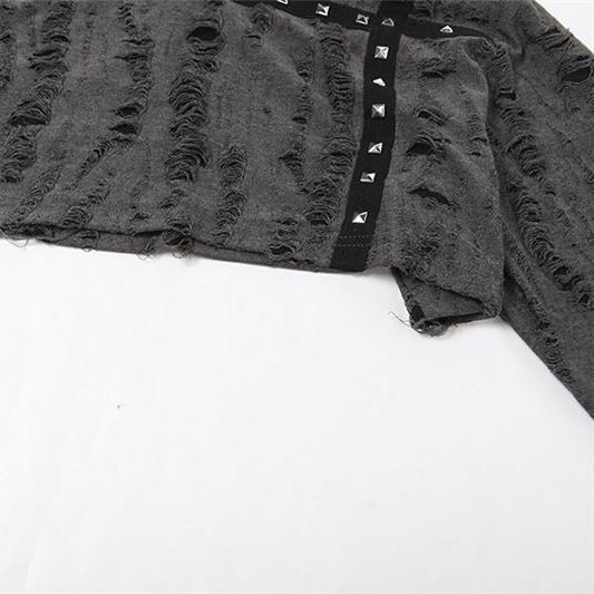 Hoodie long sleeve beaded crop top
