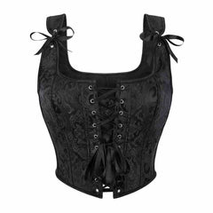 Lace up adjustable bustier contrast cami top