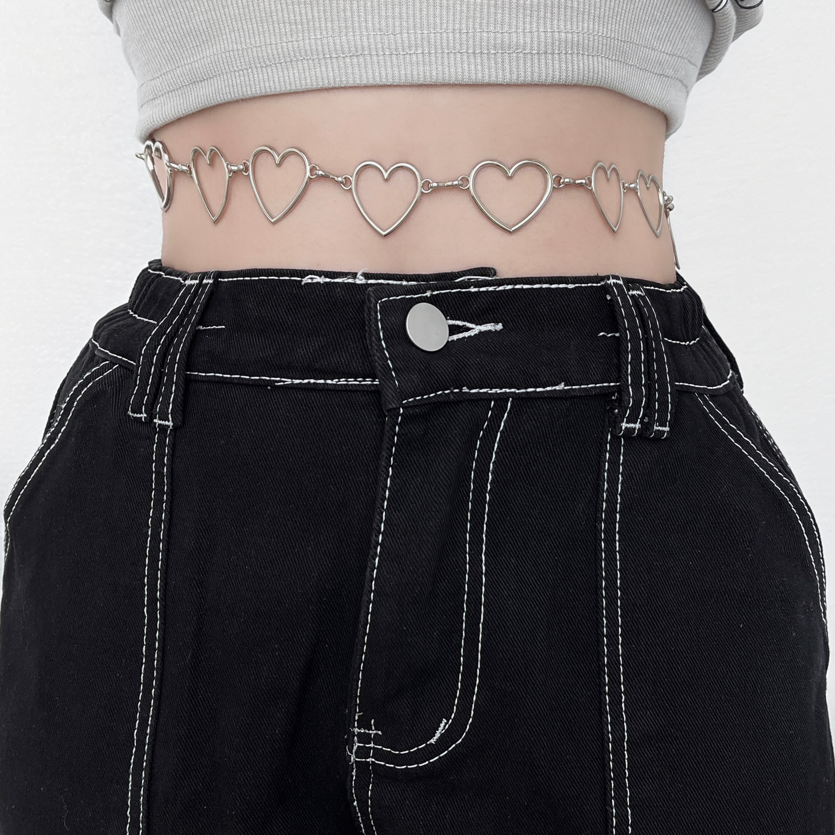 Hearts hollow out waist chain