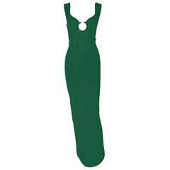 O ring ruched hollow out high slit cami maxi dress  | red tango dress